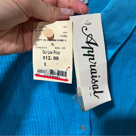 New Appraisal blue button down top - Picture 5 of 7